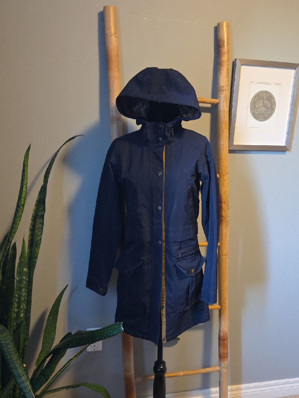Roots Windbreaker/Anorack Plaid Lined Jacket